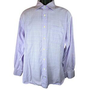 Peter Millar Crown Purple Plaid Dress Shirt Mens 17 -Large